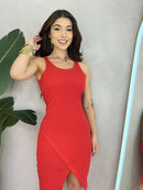 Vestido Feminino Midi Regata vermelho