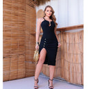 Vestido Canelado Midi Algodão e Elastano